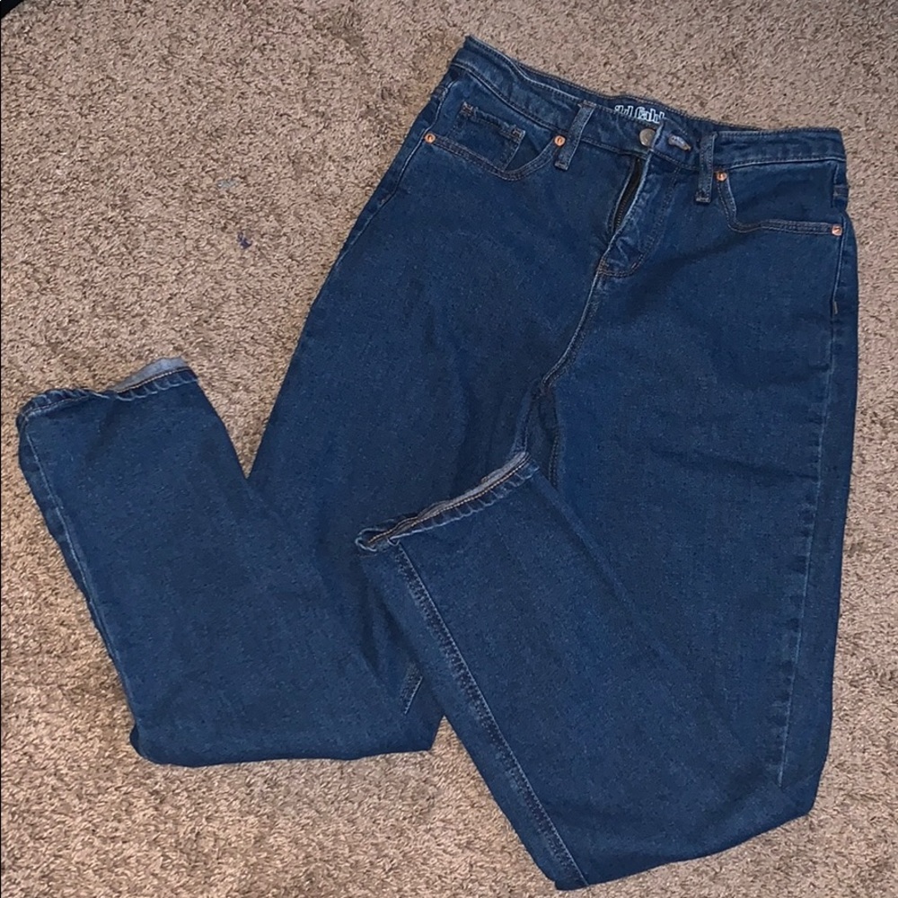 Dark Blue High Waist Mom Jeans